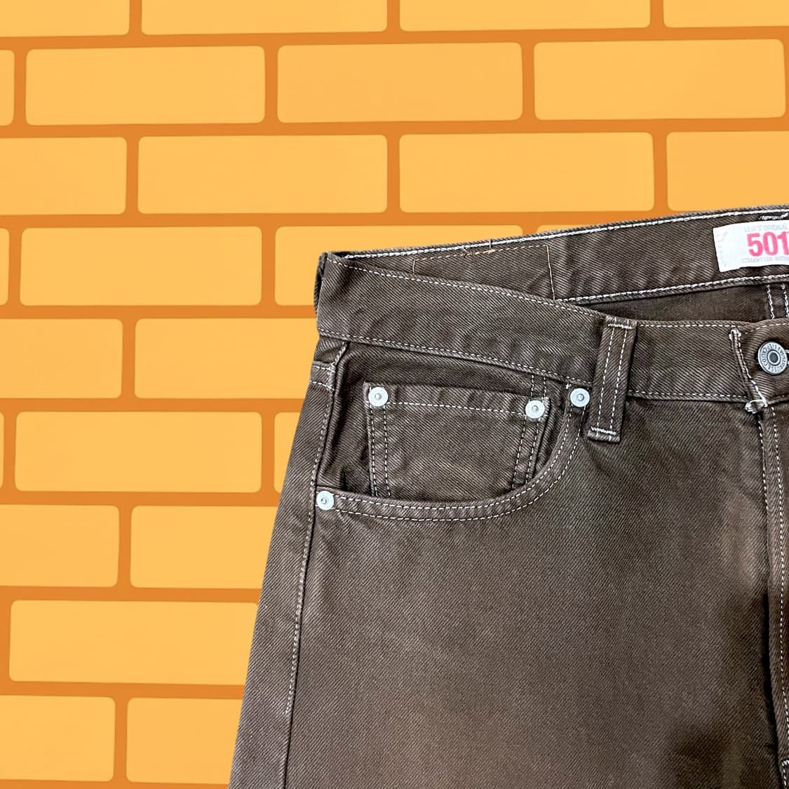 리바이스 501 브라운 데님 팬츠 (34) 상품이미지5