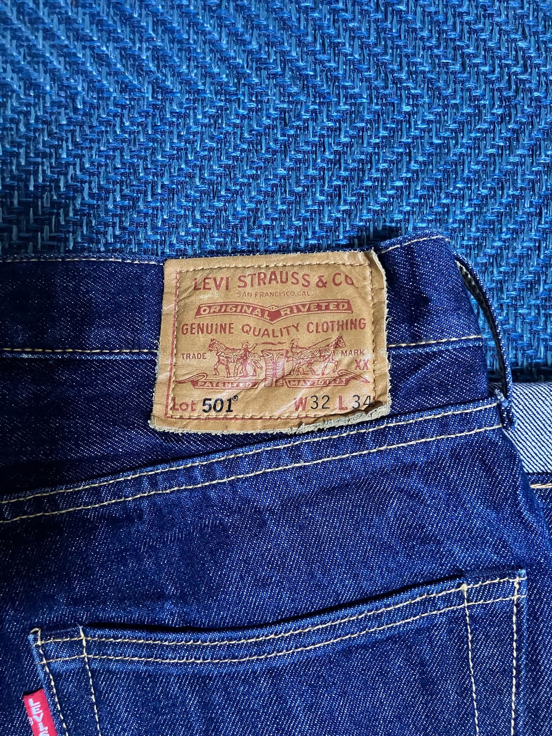 리바이스 프리미엄 501 셀비지 데님 W32 L34 상품이미지5