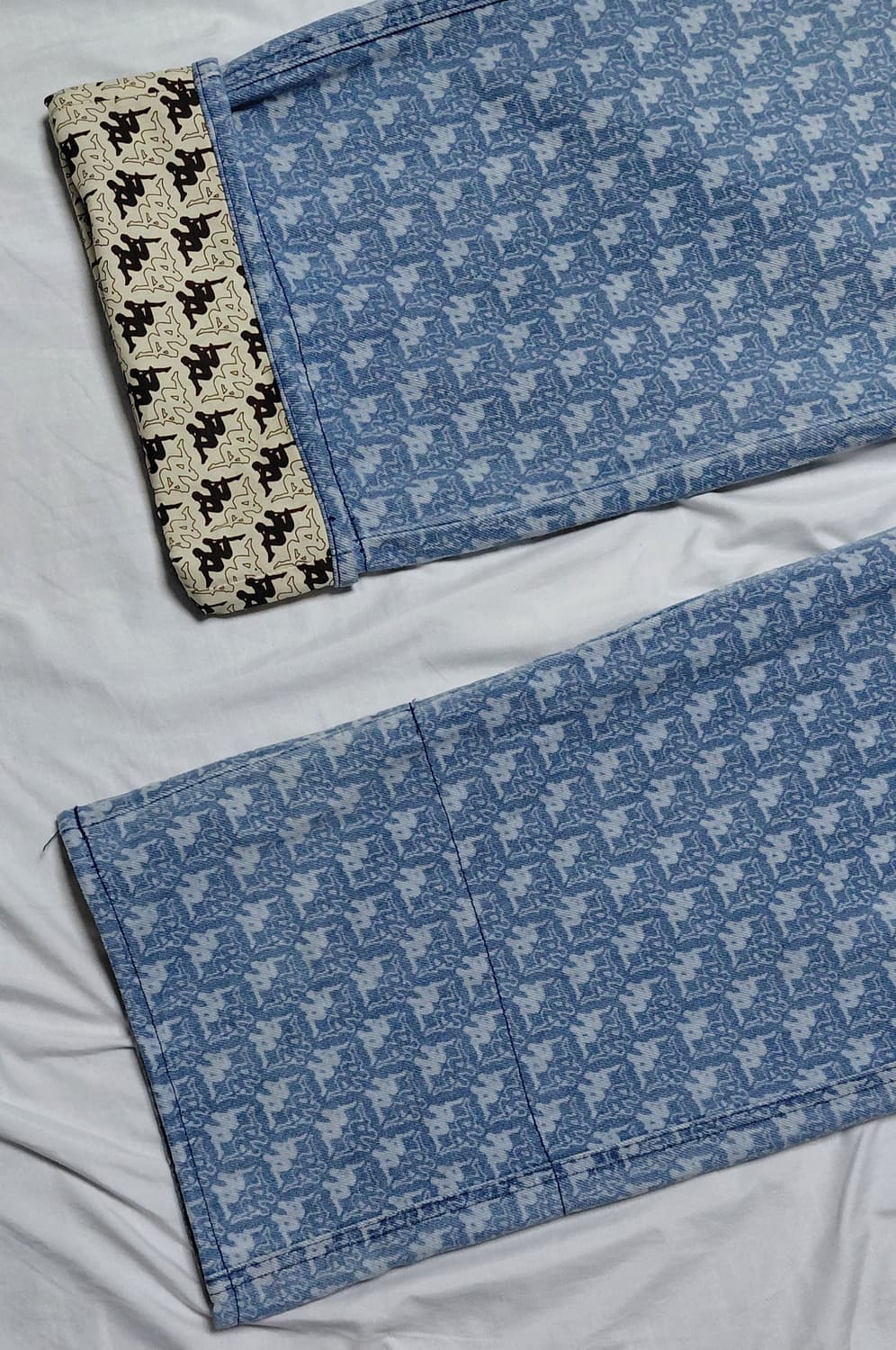 [XL] 카파(Kappa) x GU 콜라보 반다 로고 와이드 데님 팬츠 상품이미지5