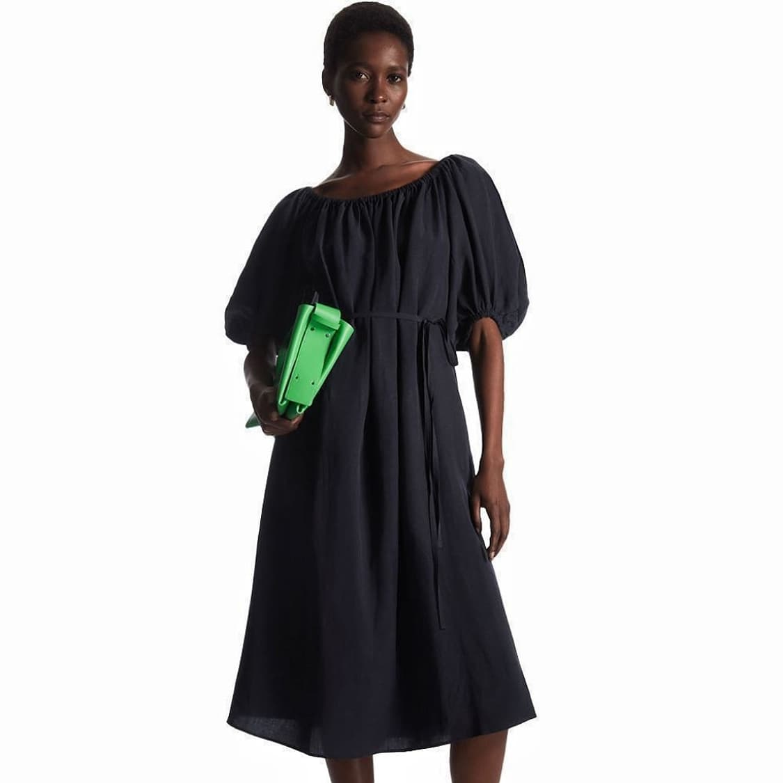 코스 COS 22 퍼프 셔링 반팔 원피스 상품이미지1