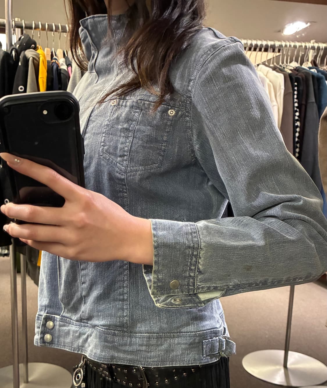 M)Japanese vintage 여성 메탈릭 데님자켓 상품이미지2