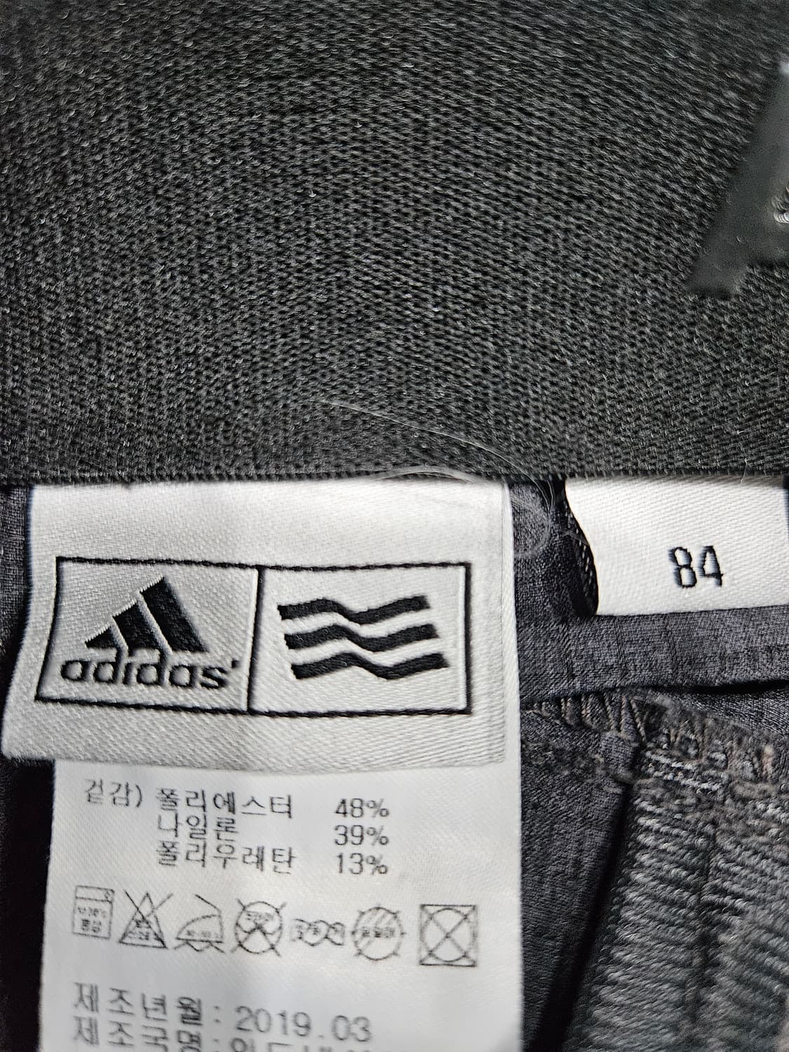 아디다스 체크 그레이 남성 슬림핏 허리 32 골프바지  상품이미지3