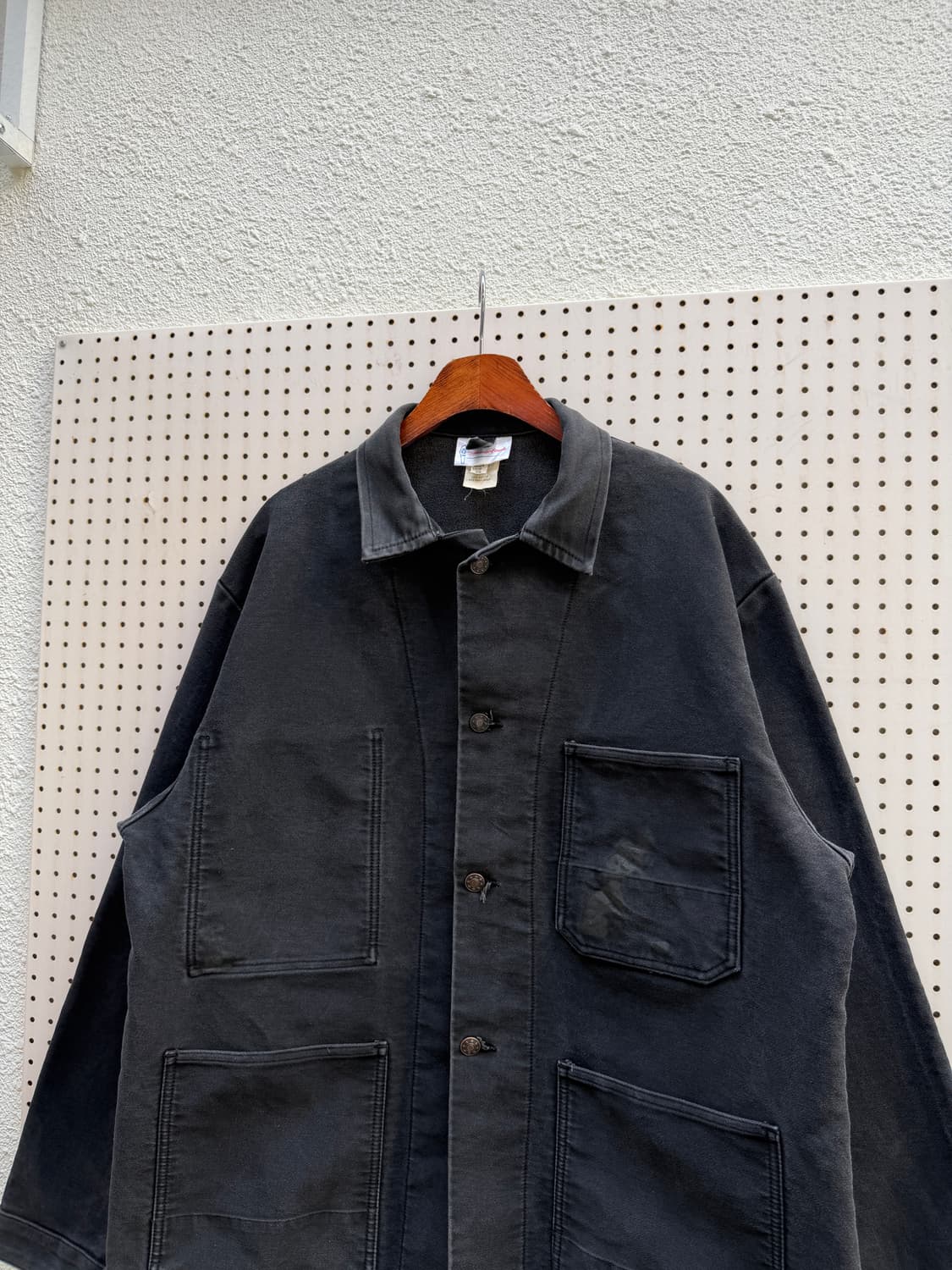 80s EURO FADED BLACK MOLESKIN 블랙몰스킨워크자켓 상품이미지5