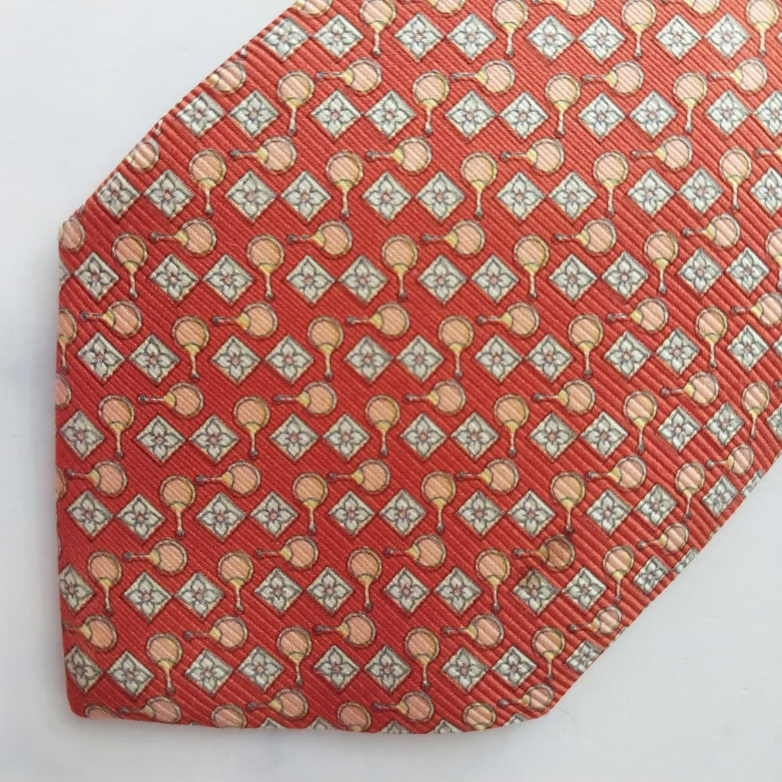 폴스튜어트 실크 오렌지 패턴 넥타이 8.5cm A등급 K2404
 상품이미지6