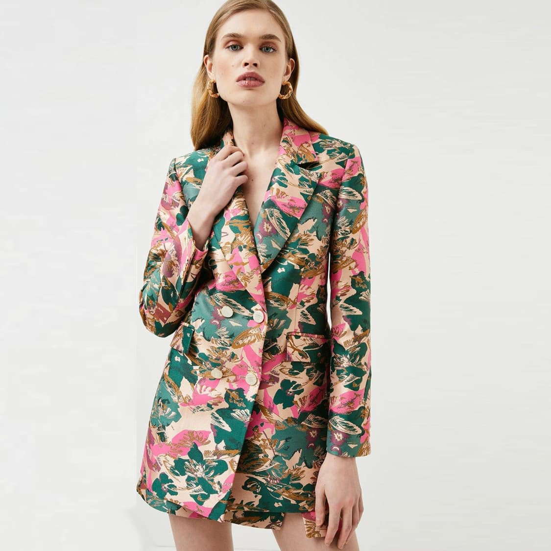 카렌밀렌(Karen Millen) 플로럴 자카드 테일러드자켓 66 새상품 상품이미지1