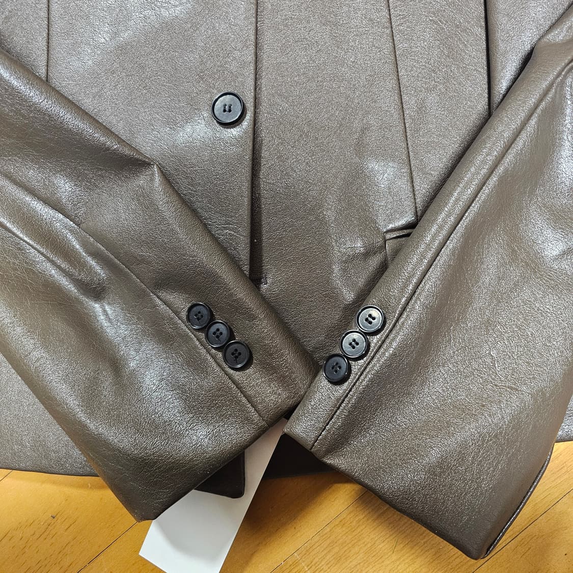 효지/25FW 노카라 크롭 레더자켓/M 상품이미지8