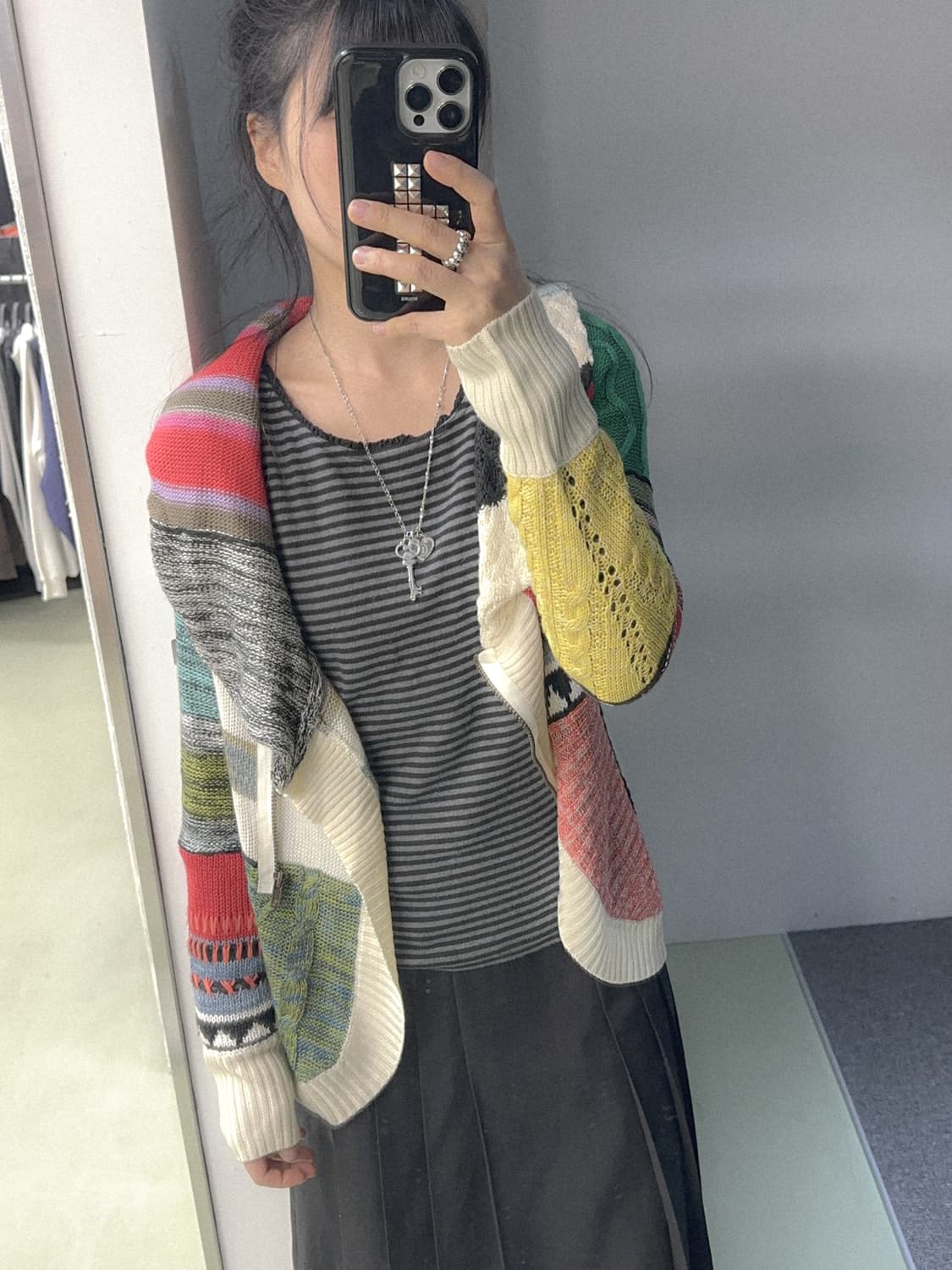 desigual multi pattern zip cardigan 상품이미지4