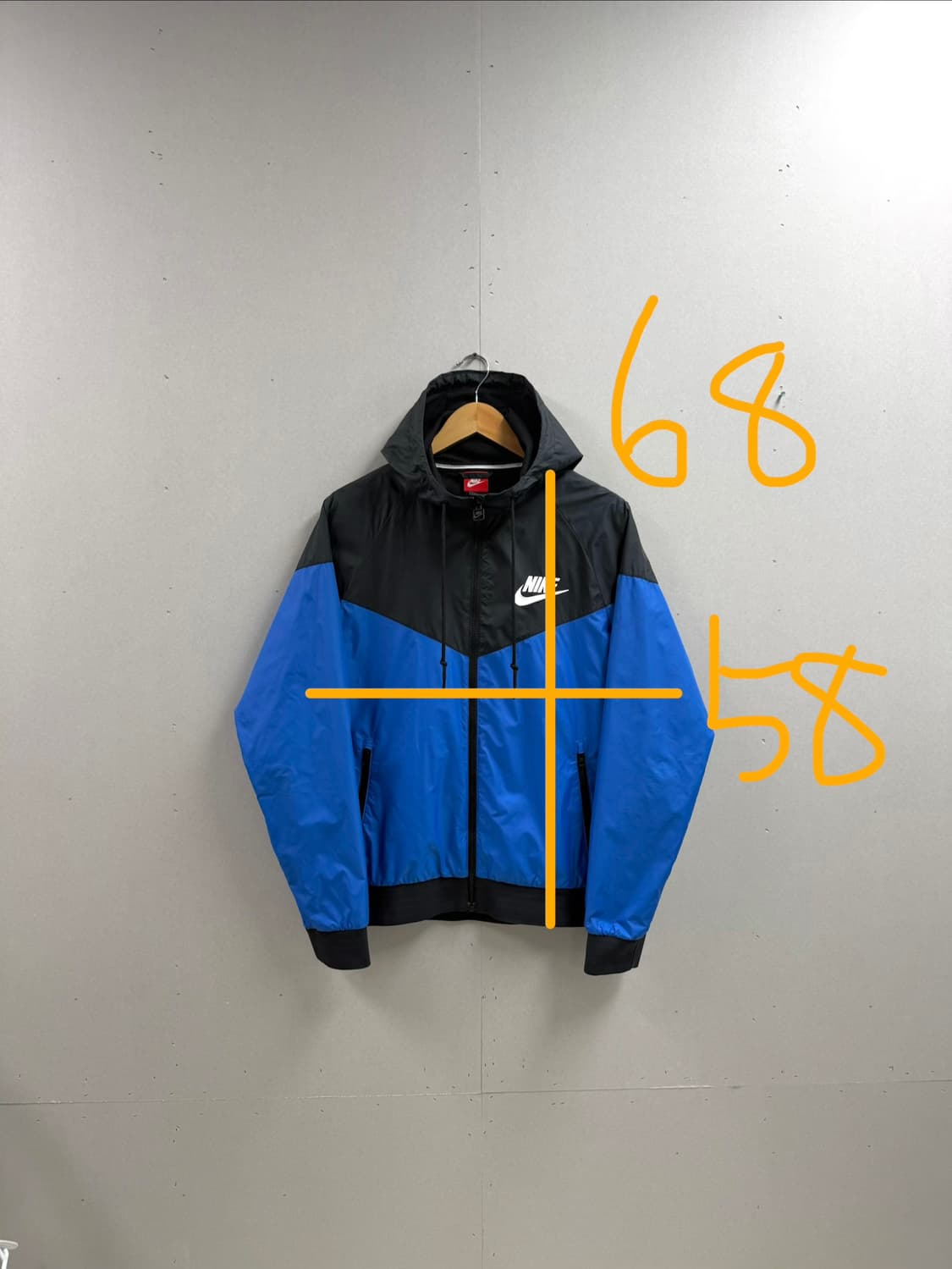 남성 100 / 나이키 윈드러너 바람막이 블루/블랙 상품이미지2