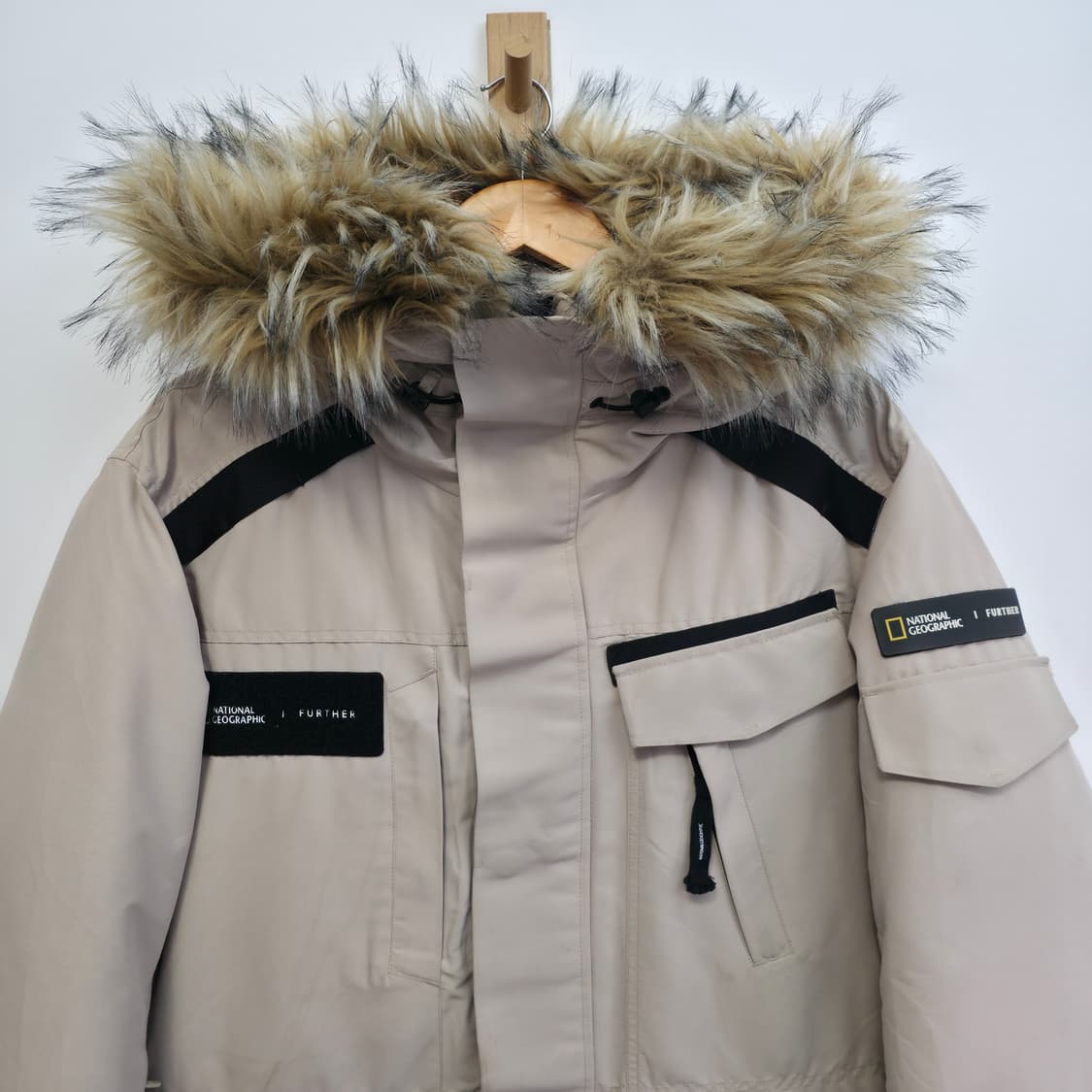 [XL] 내셔널지오그래픽 베이지 유틸리티 패딩 자켓 상품이미지2