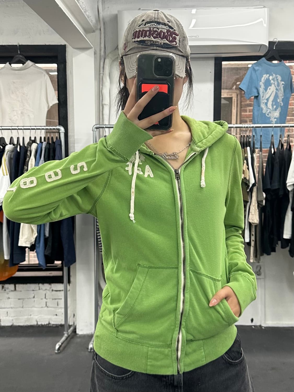아베크롬비 사이드 로고 후드집업 상품이미지1