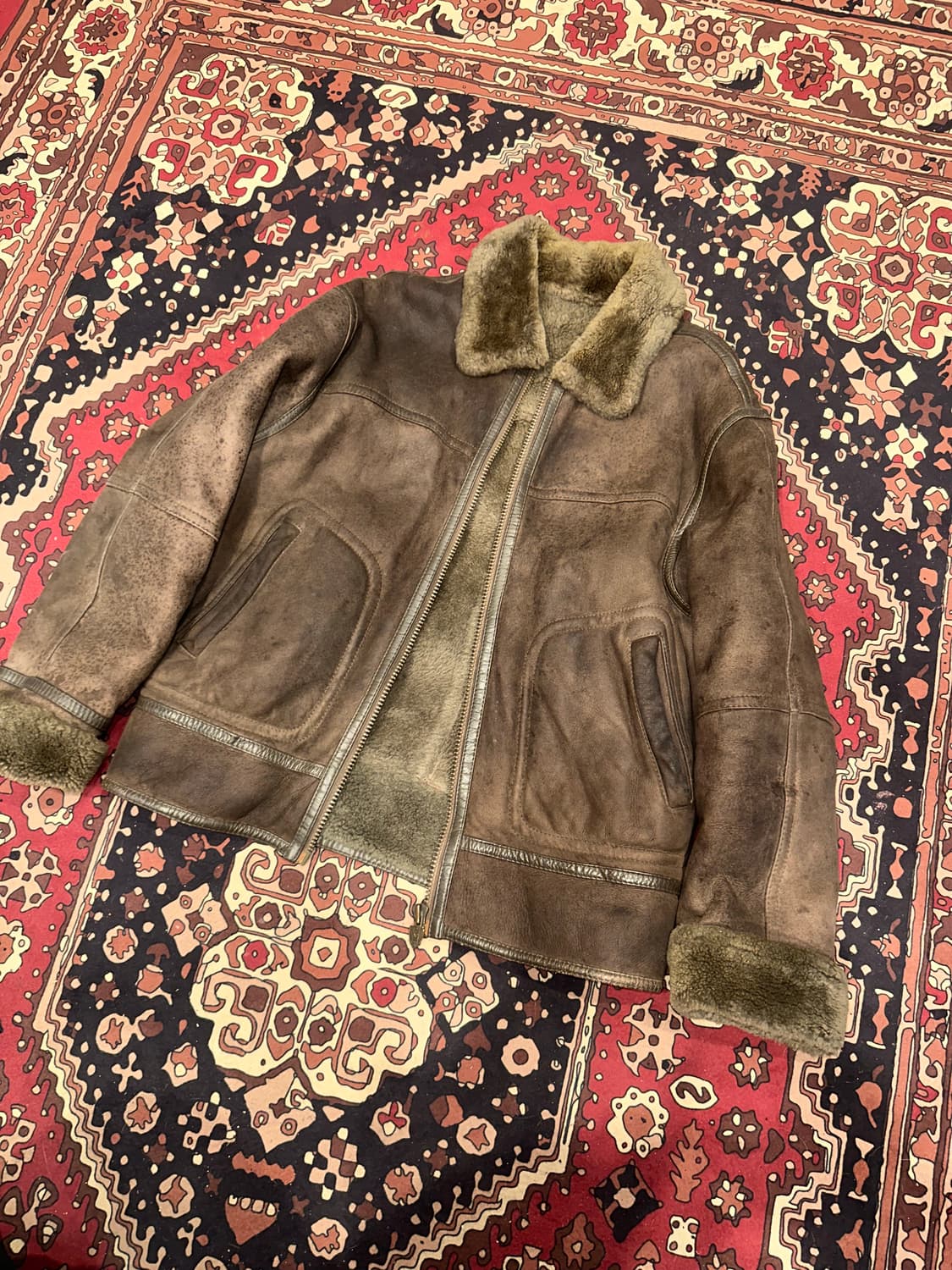 ( L-XL ) 남성무스탕 양가죽무스탕 빈티지가죽 빈티지무스탕 양가죽 상품이미지6