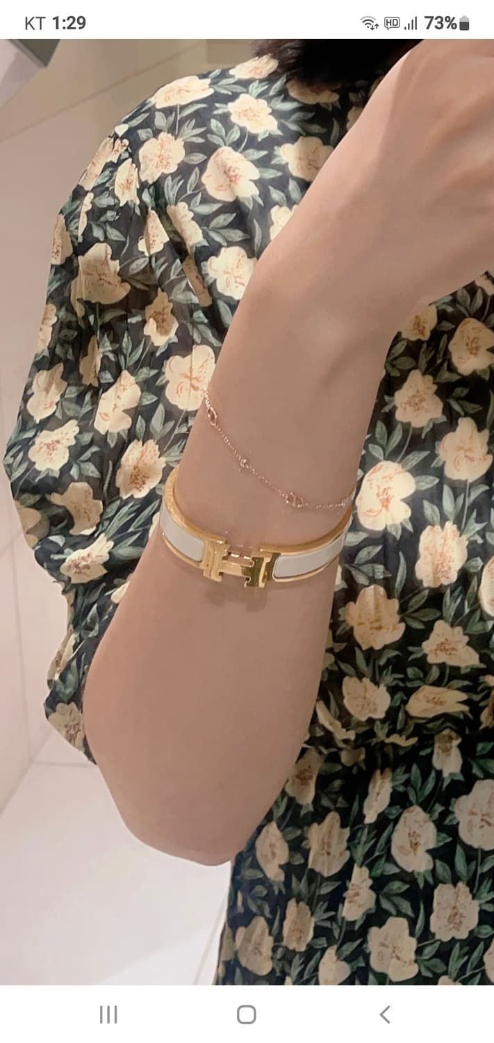 에르메스 클릭아슈pm 골드화이트 팔찌 정품A급(감정O) 상품이미지5