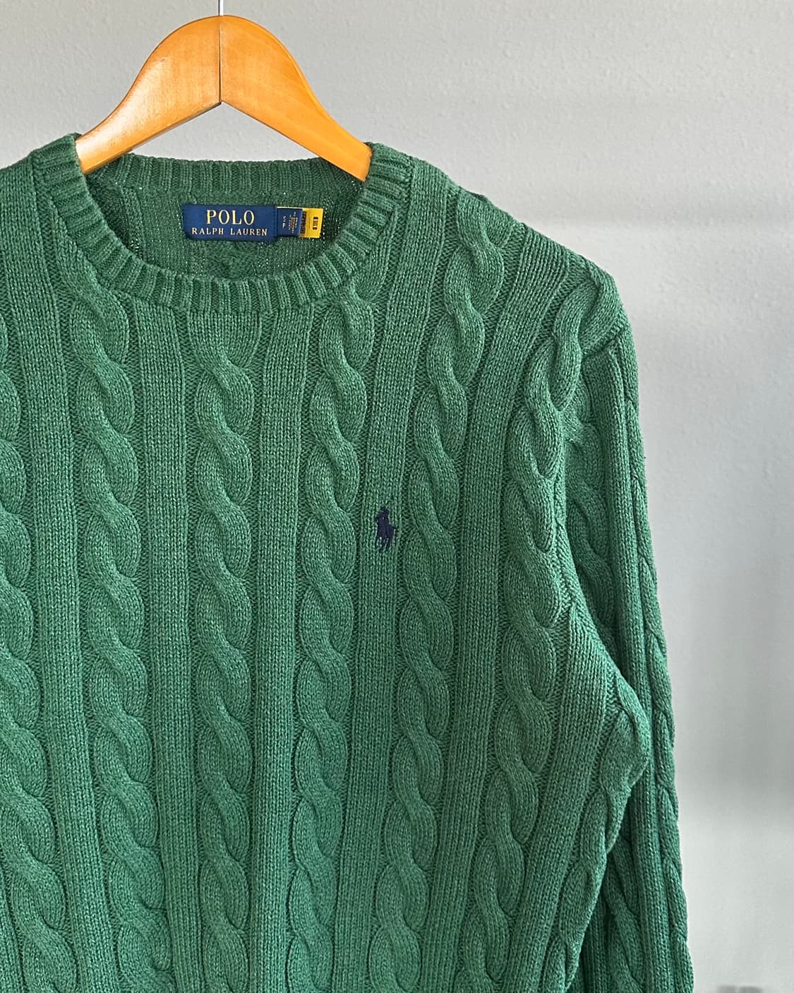 [S]폴로 랄프로렌 그린 케이블 니트 스웨터 상품이미지4