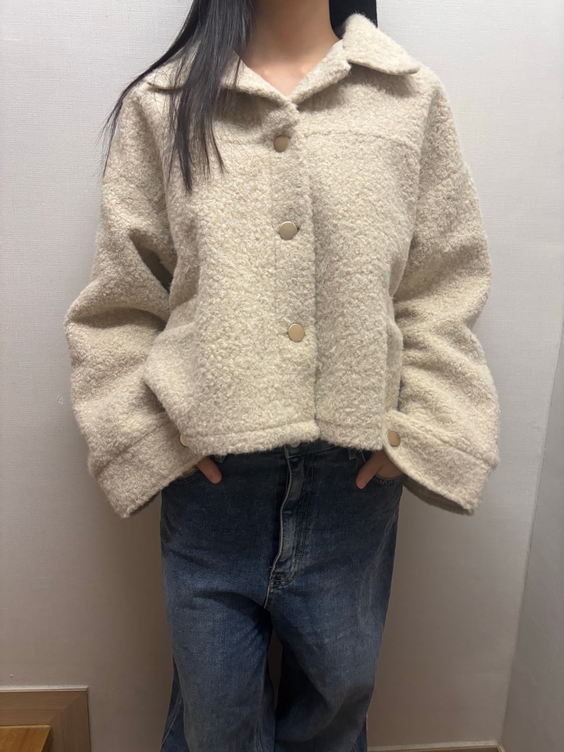 빈티지 아이보리 퍼 자켓 상품이미지5