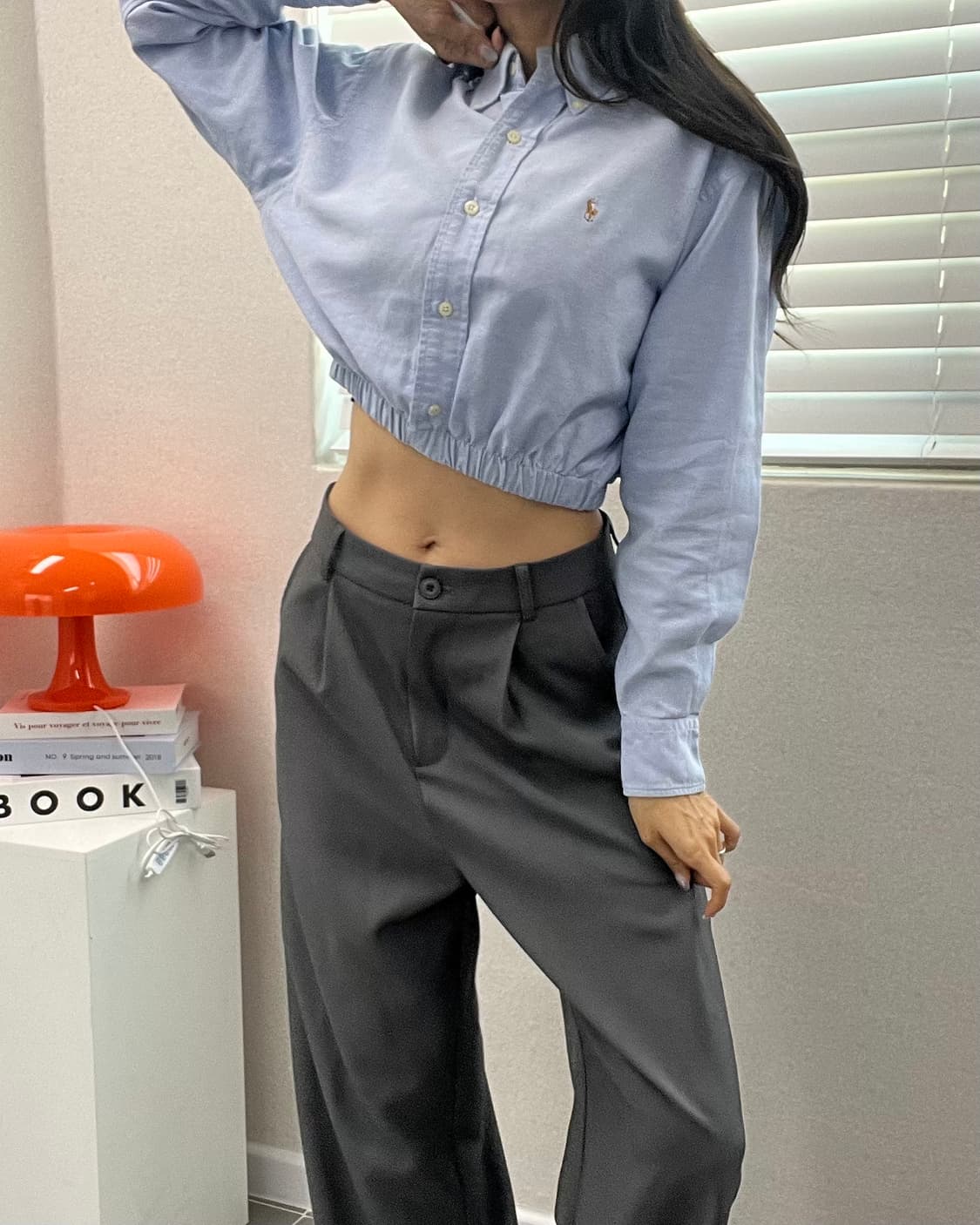 (WOMEN)폴로 크롭 셔츠-M834 상품이미지5