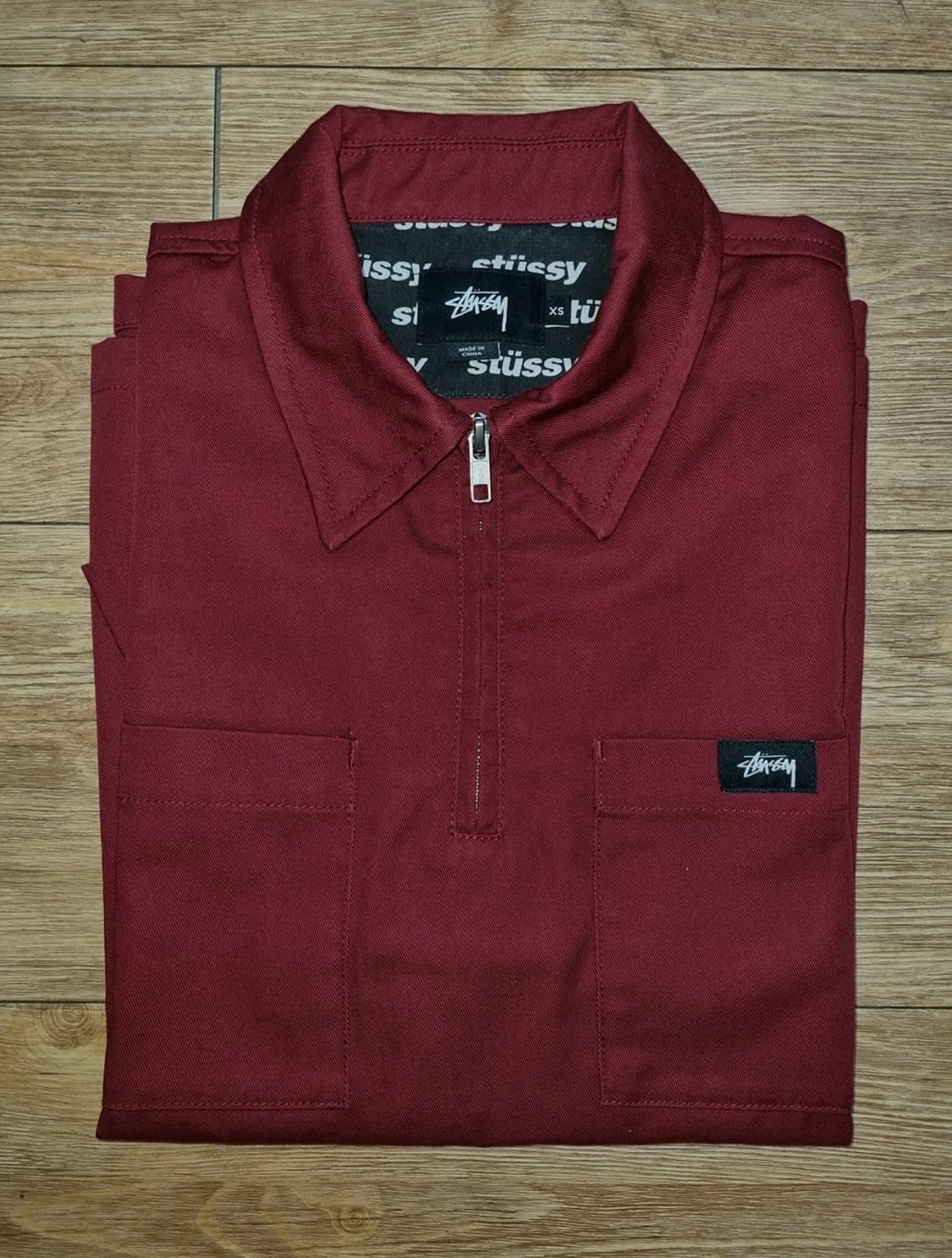 스투시 버건디 반팔 셔츠 상품이미지1