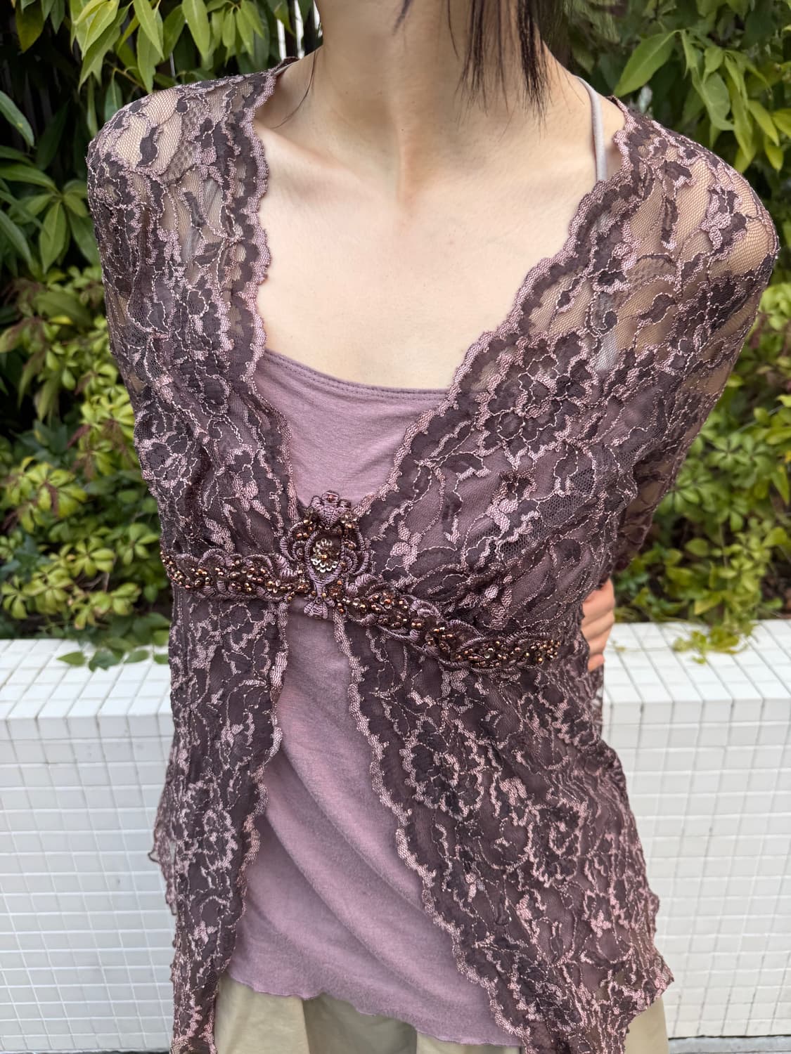 vintage lace pattern top 상품이미지3