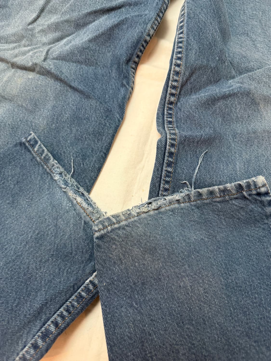 [36X32] 90s 리바이스 실버탭 초판 와이드 배기진 블루 상품이미지4