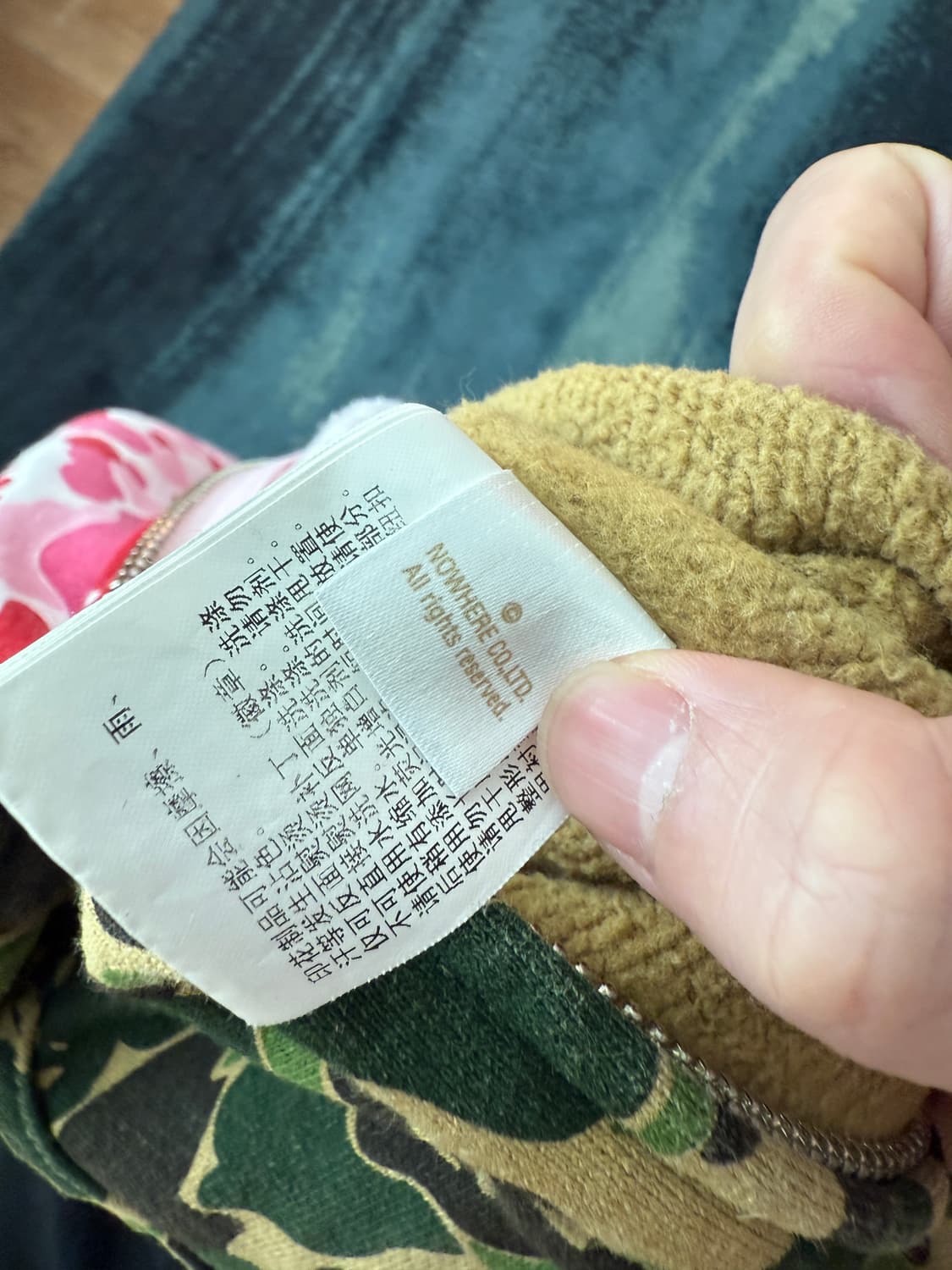 베이프 121 ABC 카모 세퍼레이트 샤크 풀 집 후드 핑크 그린 상품이미지8