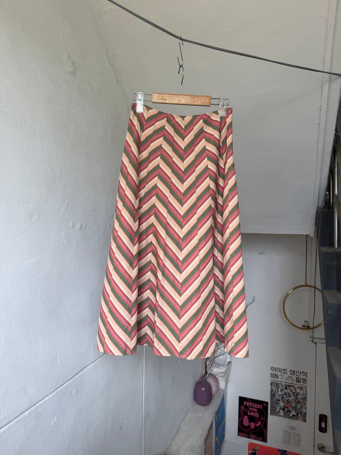 레이온 100% 플레어 a라인 미디 스커트 상품이미지6