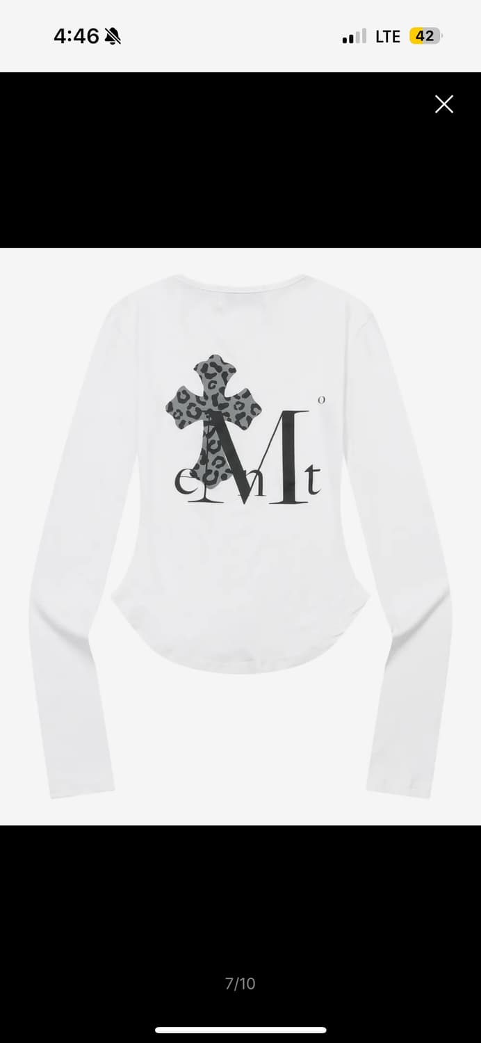 무센트 사하라 호피 십자가 백 로고 유넥 굴림 긴팔 티 호피 차콜 상품이미지2