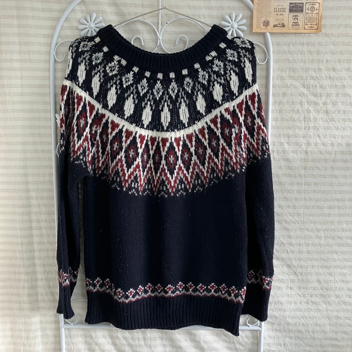 빈티지 노르딕 네이비 니트 919 y2k 스트릿 모리 갸루 일본빈티지 펑 상품이미지2