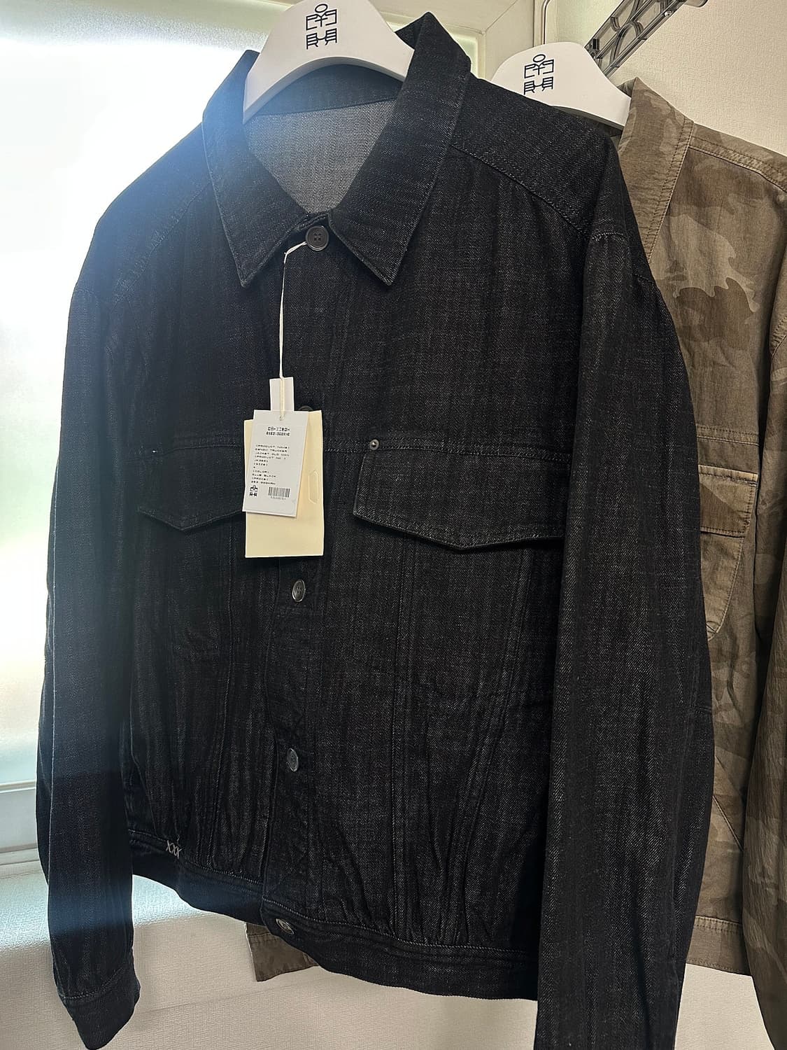 (4)폴리테루 올드맨 트러커 자켓 슬럽 블랙 상품이미지1