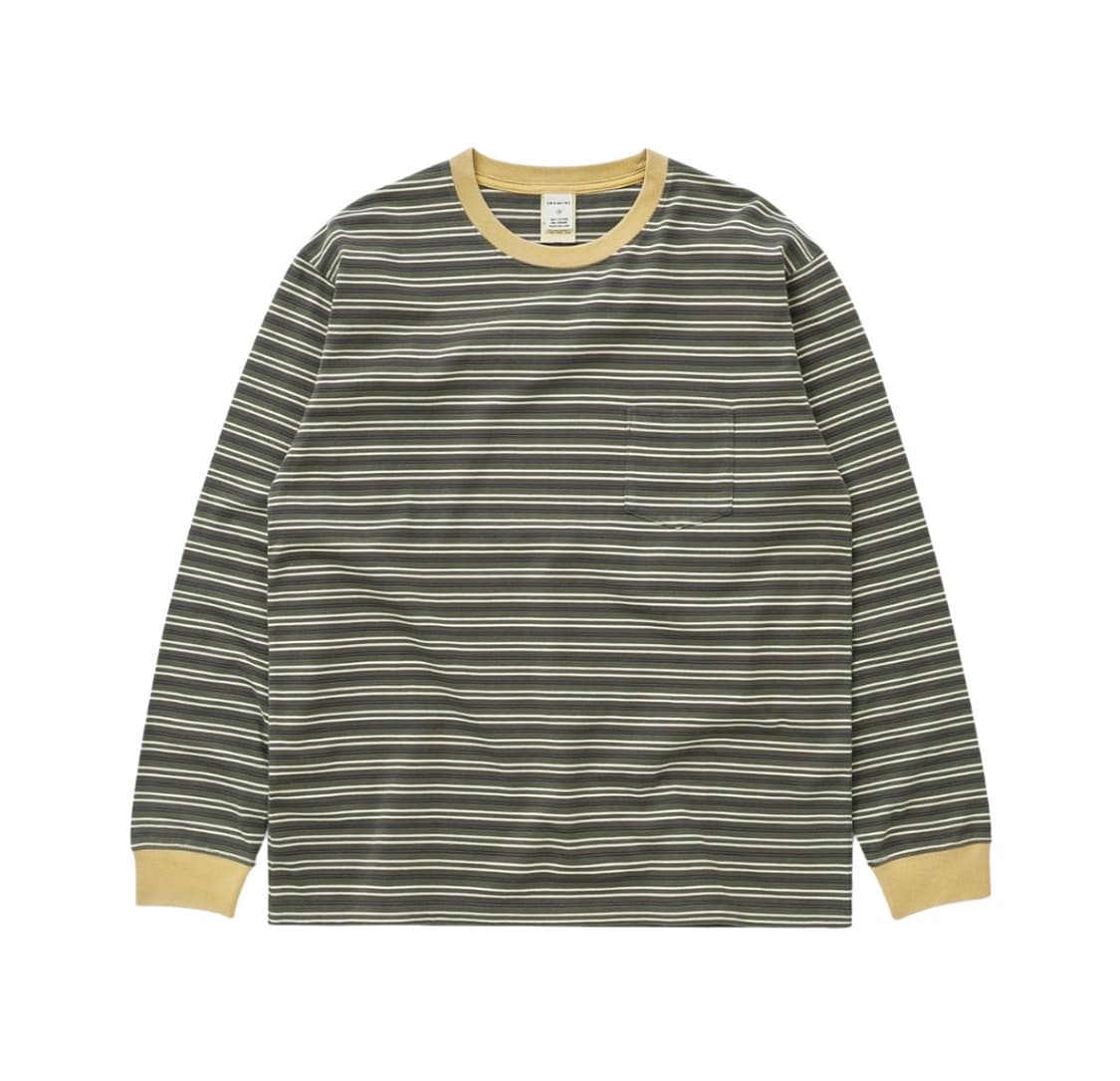 카키스 롱슬리브  KHAKIS BORDER L/S TEE(Bark) 상품이미지1