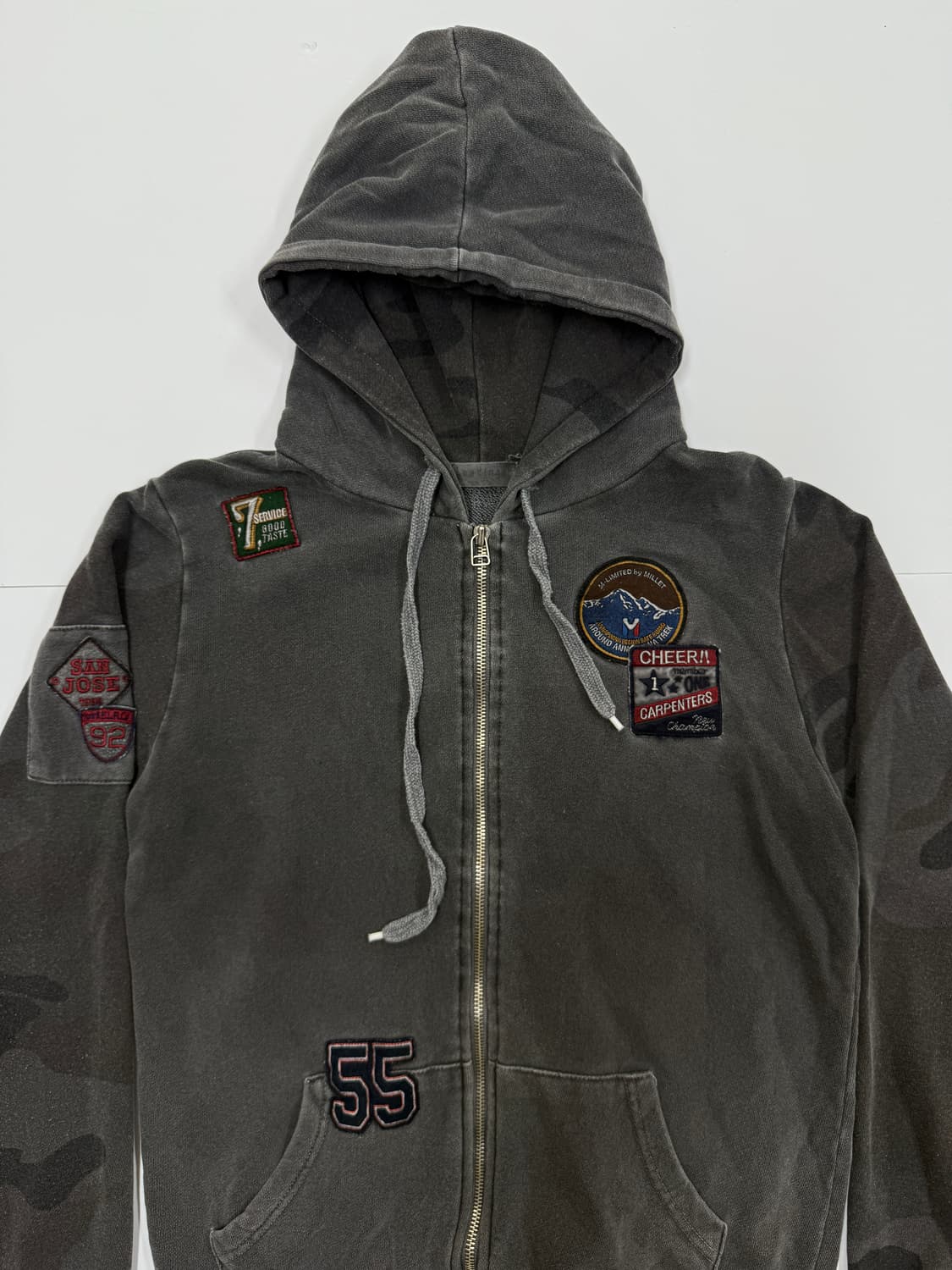 빈티지 패치 카모 믹스 후드집업 상품이미지3