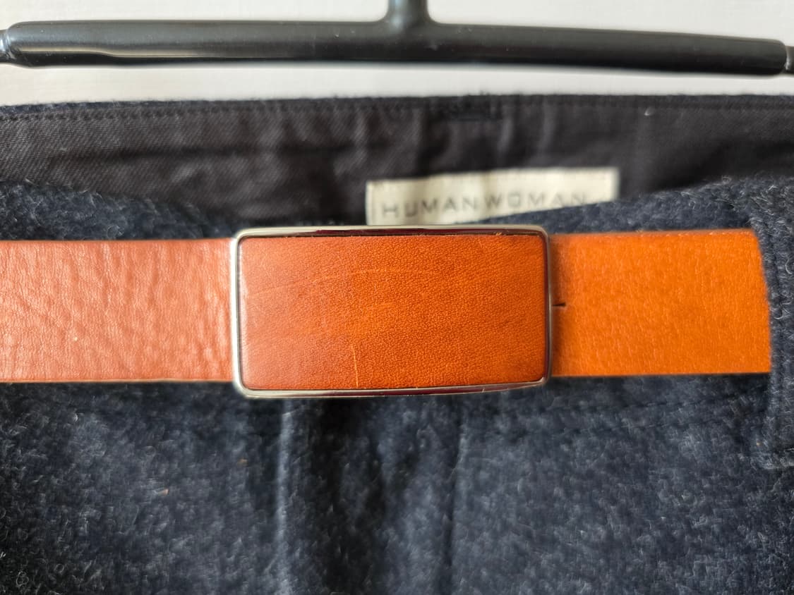 브라운 통 가죽 빈티지 벨트 상품이미지1