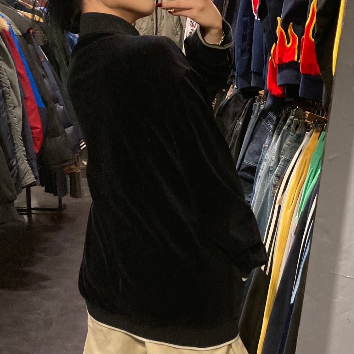 [IM] 션존 블랙 벨벳 블루종 집업 자켓  상품이미지6