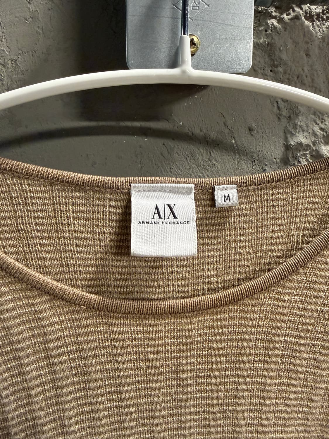 아르마니 익스체인지 린넨 코튼 니트 베이지 M 상품이미지4