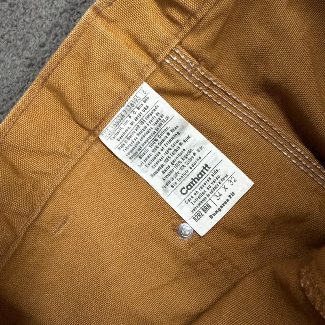 [정품/34x32] 칼하트 브라운 더블니 워크 팬츠 상품이미지5