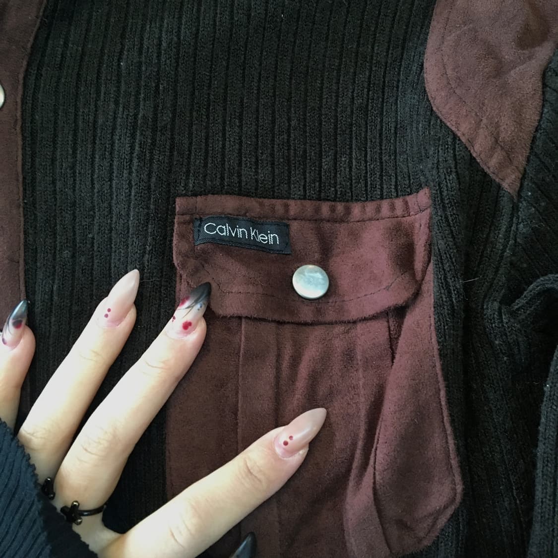 캘빈 클라인 넥 후크 니트 집업 자켓 상품이미지4