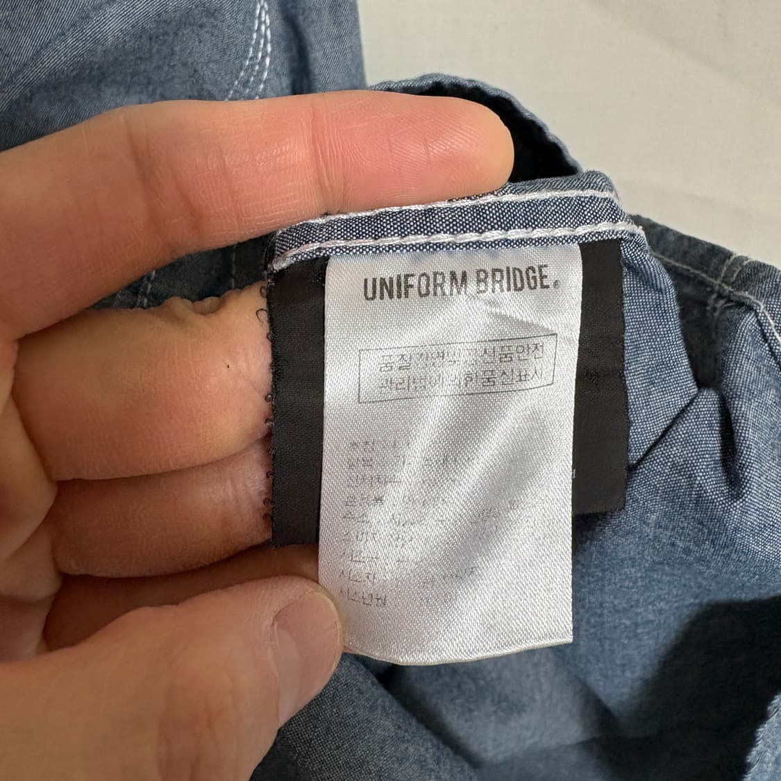 유니폼브릿지 샴브레이 워크 셔츠 / 블루, L 상품이미지8