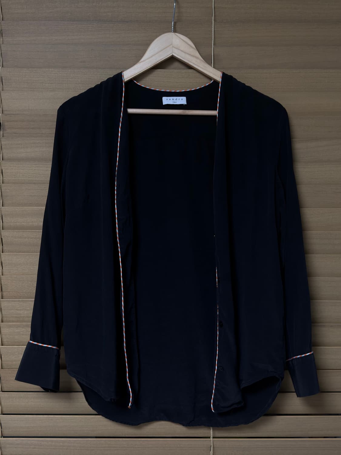 산드로 실크 블라우스 블랙 상품이미지7