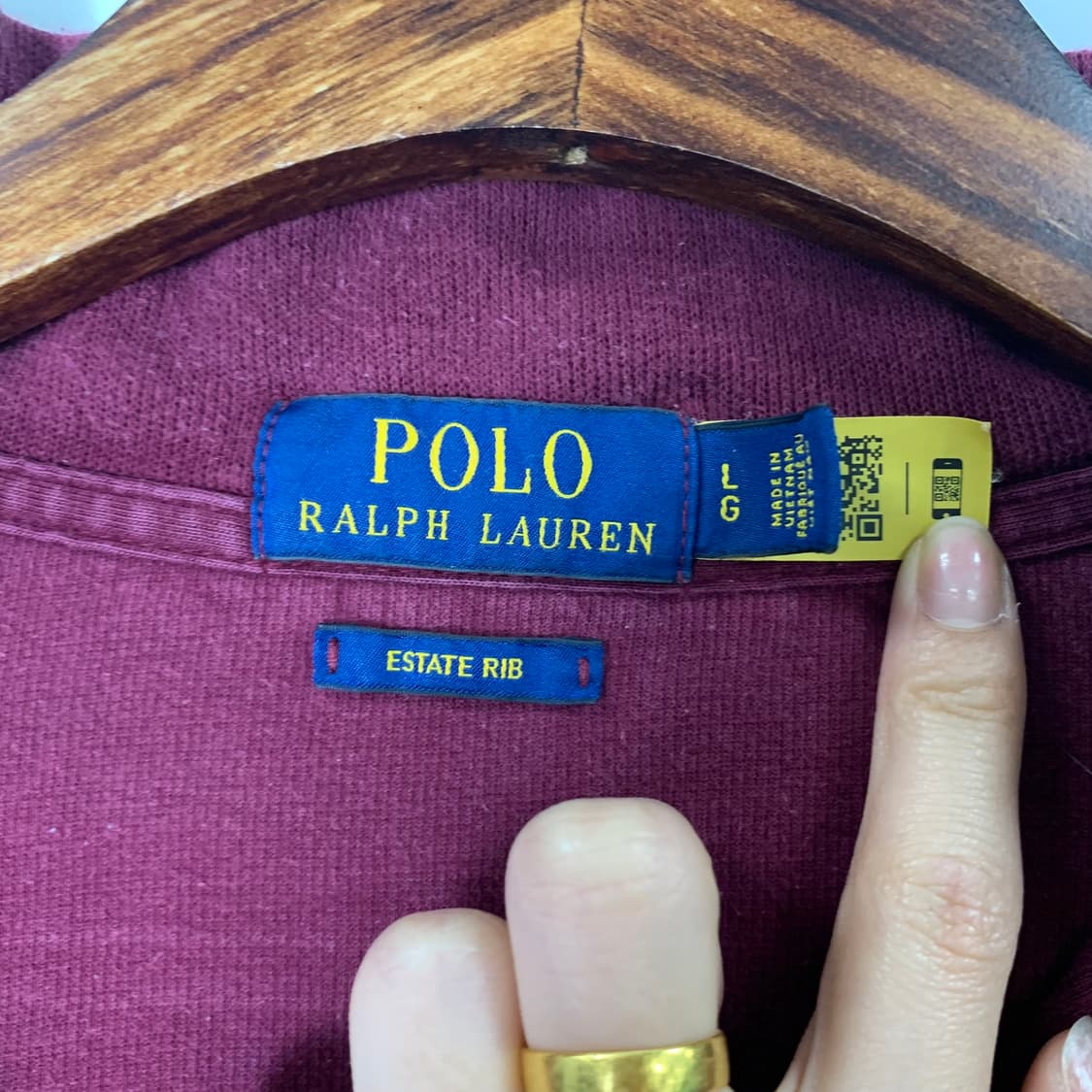  폴로 랄프로렌 QR 신형 버건디 반집업 니트 상품이미지6