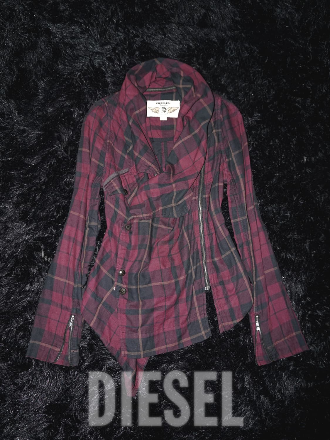 (diesel) diagonal check punk jacket  상품이미지1