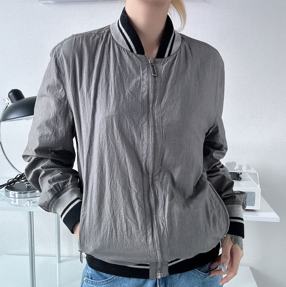 디올 BEE 자수 잔체크 집업 50 상품이미지2