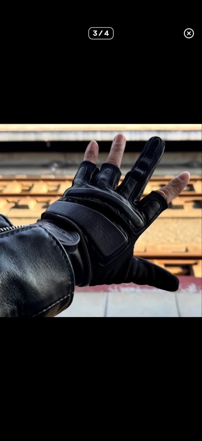 [M] 넘버나인 x 슈프림 레더 글러브 블랙 상품이미지3