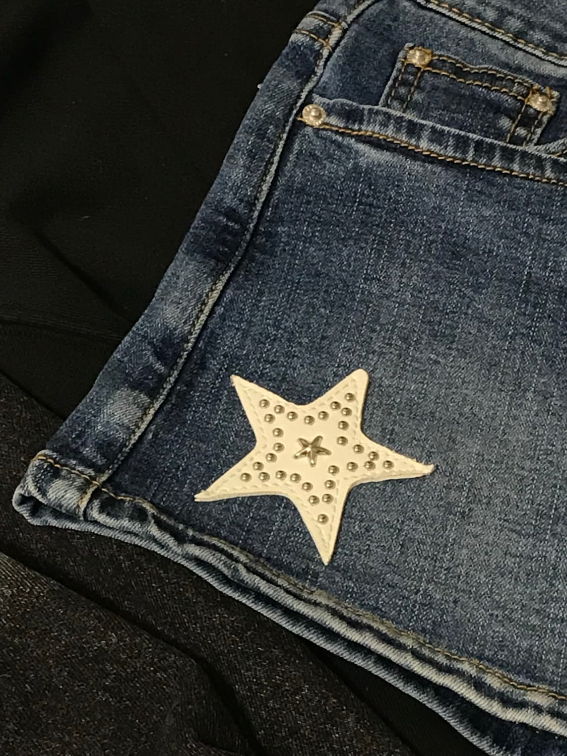 Star printed y2k denim shorts 상품이미지3