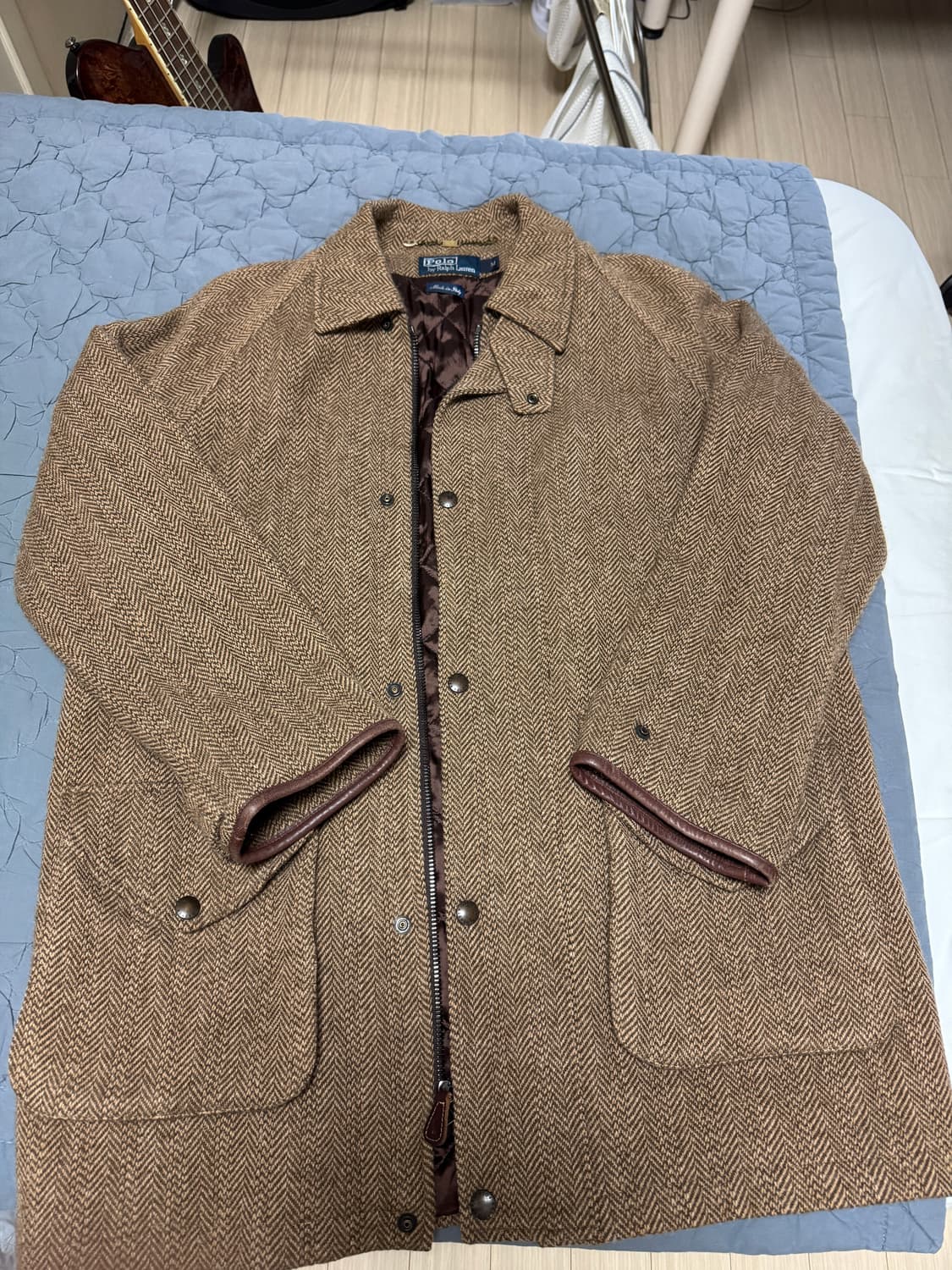 폴로 울 헤링본 뉴스보이 필드 코트 M (이태리) 상품이미지1