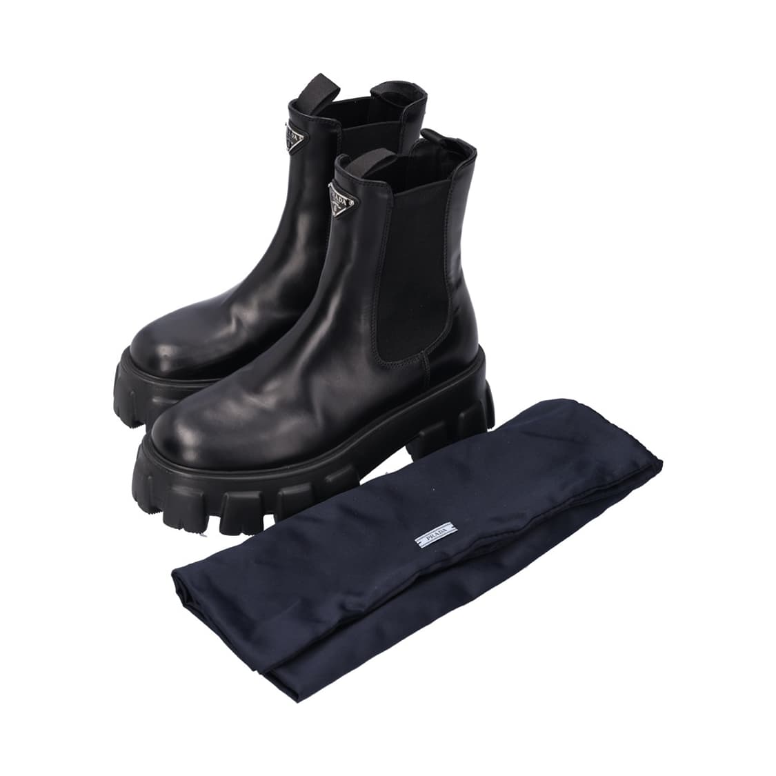 프라다 1T256N 워커 부츠 브러쉬드 레더 블랙 38 상품이미지3