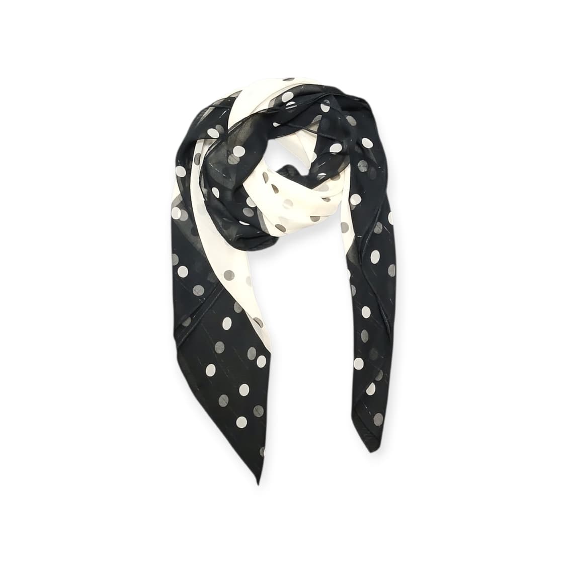 모리걸 블랙&화이트 땡땡이 사각 스카프 상품이미지1