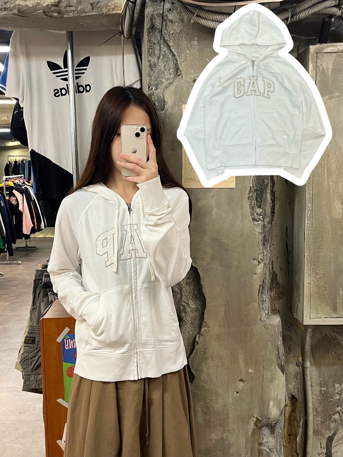갭 후드집업 화이트 M #csz887 상품이미지1