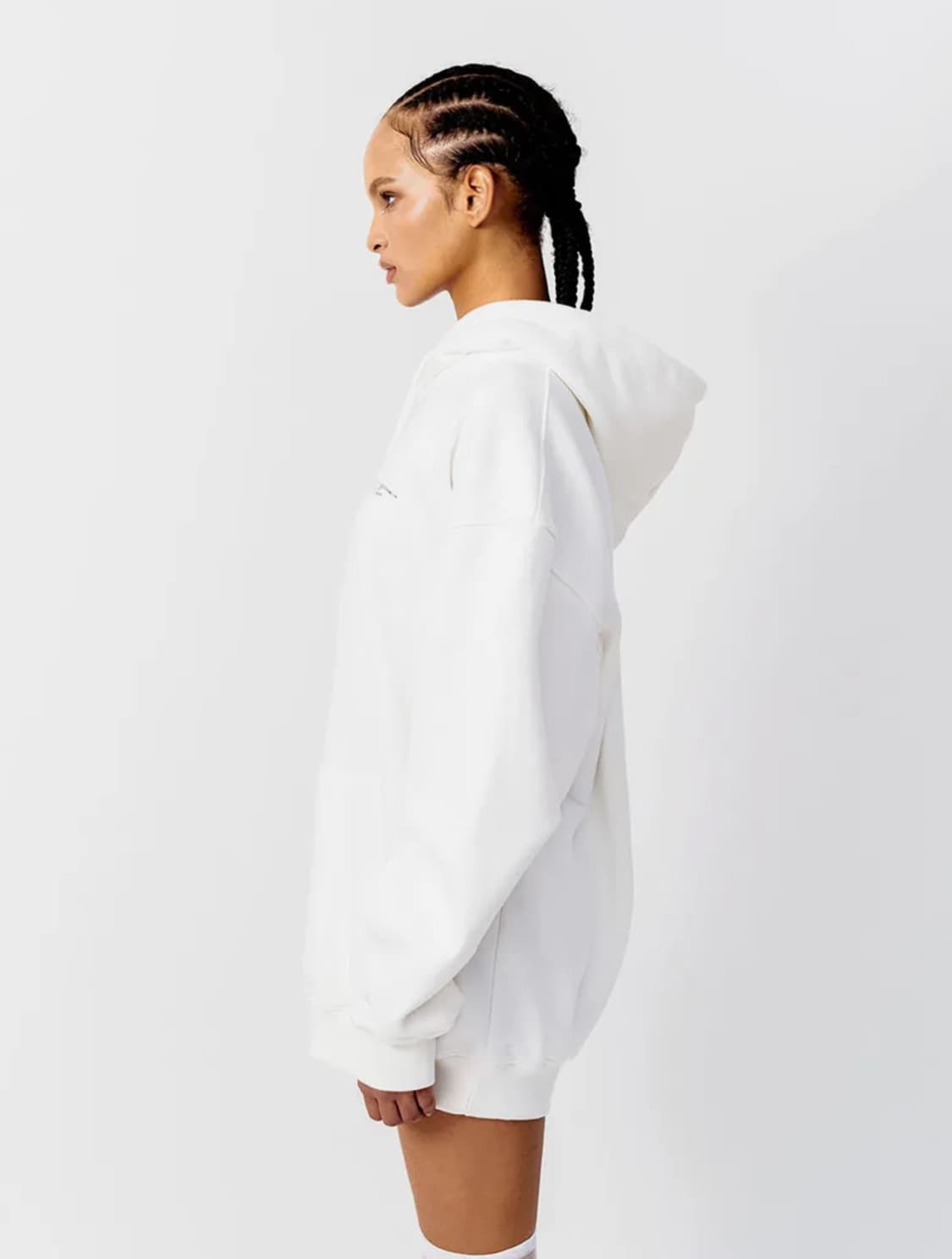 메탈릭 오버사이즈 후디 화이트 상품이미지2