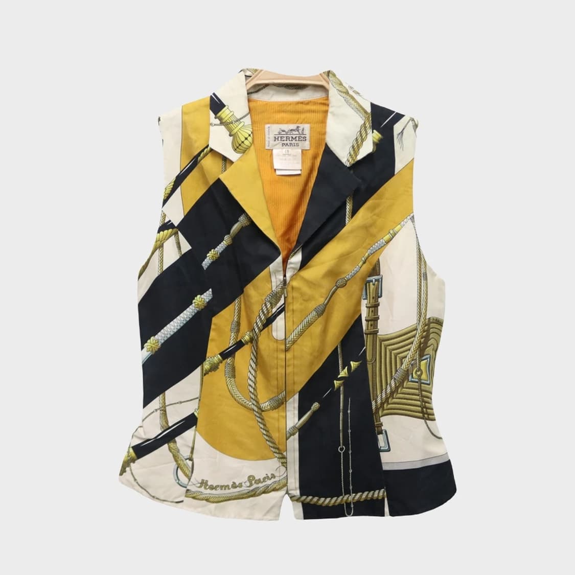 80-90'S 에르메스 패턴 실크 혼방 베스트 60153 상품이미지1