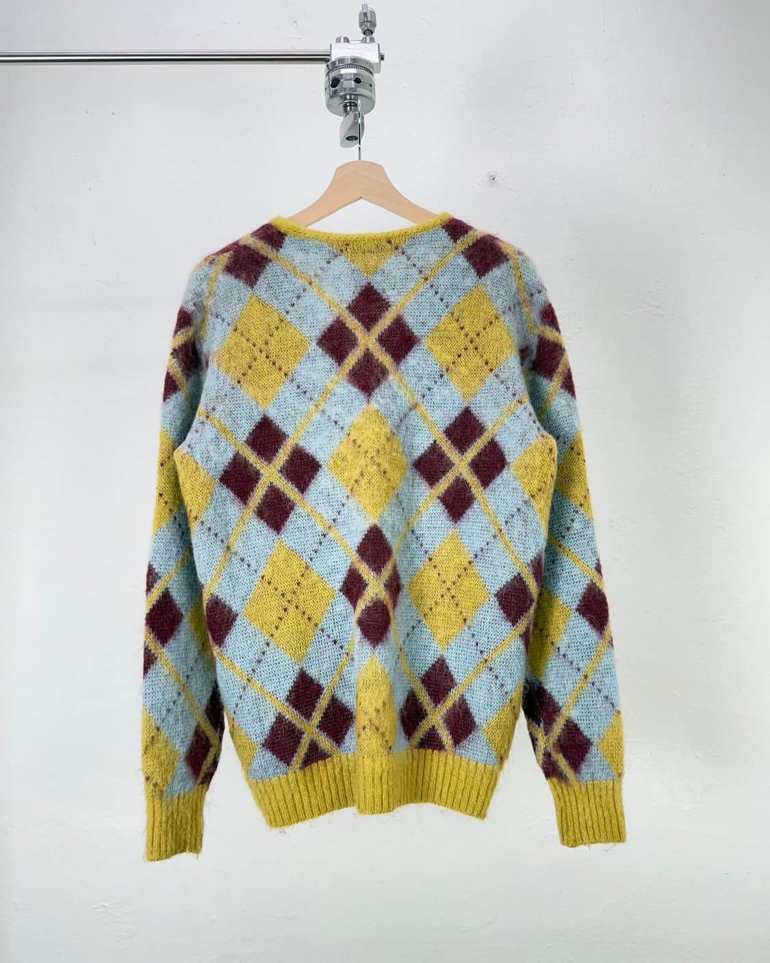 니들스 모헤어 가디건 아가일 옐로우 상품이미지6