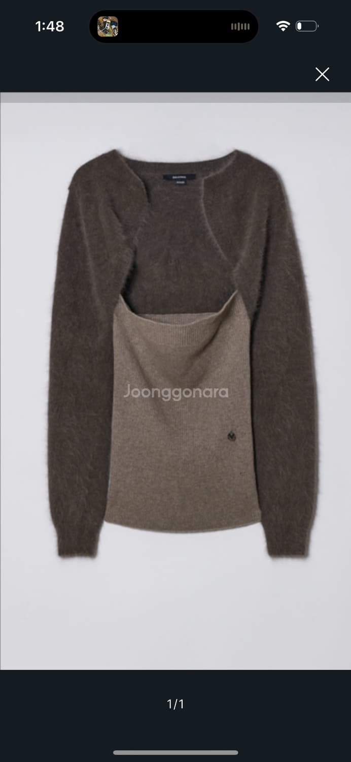 디이애그널 레이어드 튜브탑 볼레로 가디건 상품이미지2