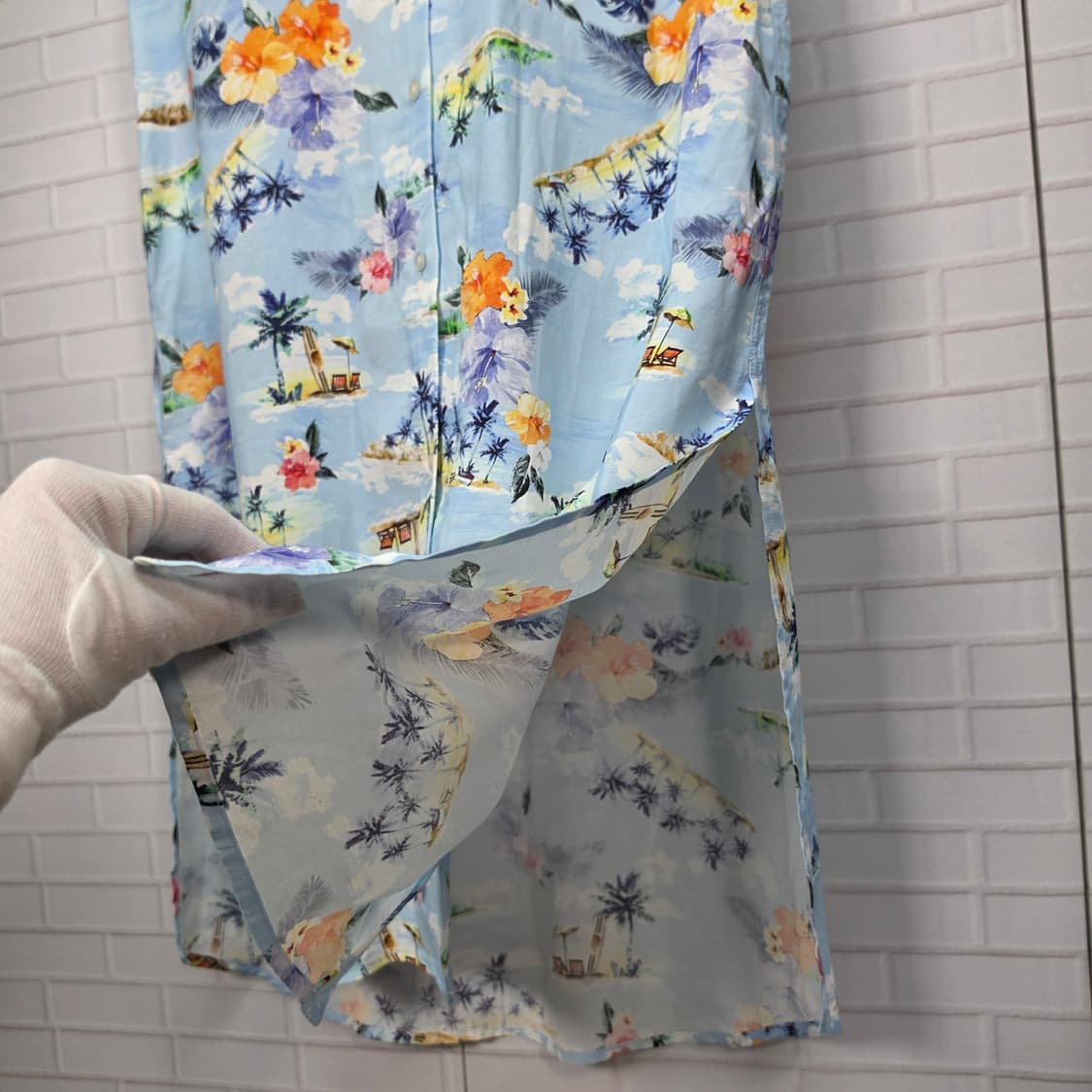 노스페이스 홀리데이 하와이안 반팔 셔츠 롱원피스 L 95사이즈 새상품 상품이미지5